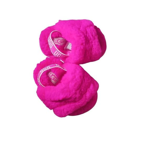 Infant girls 2 / 3 month ugg sherpa fluff yeah slingback slippers - Picture 6 of 8